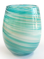 The Vintage Mint Blue Swirl Stemless Candle Jar - SOLD OUT